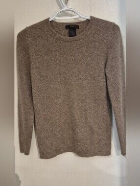 Preswick & Moore Cashmere Taupe Crewneck Sweater Sz.S